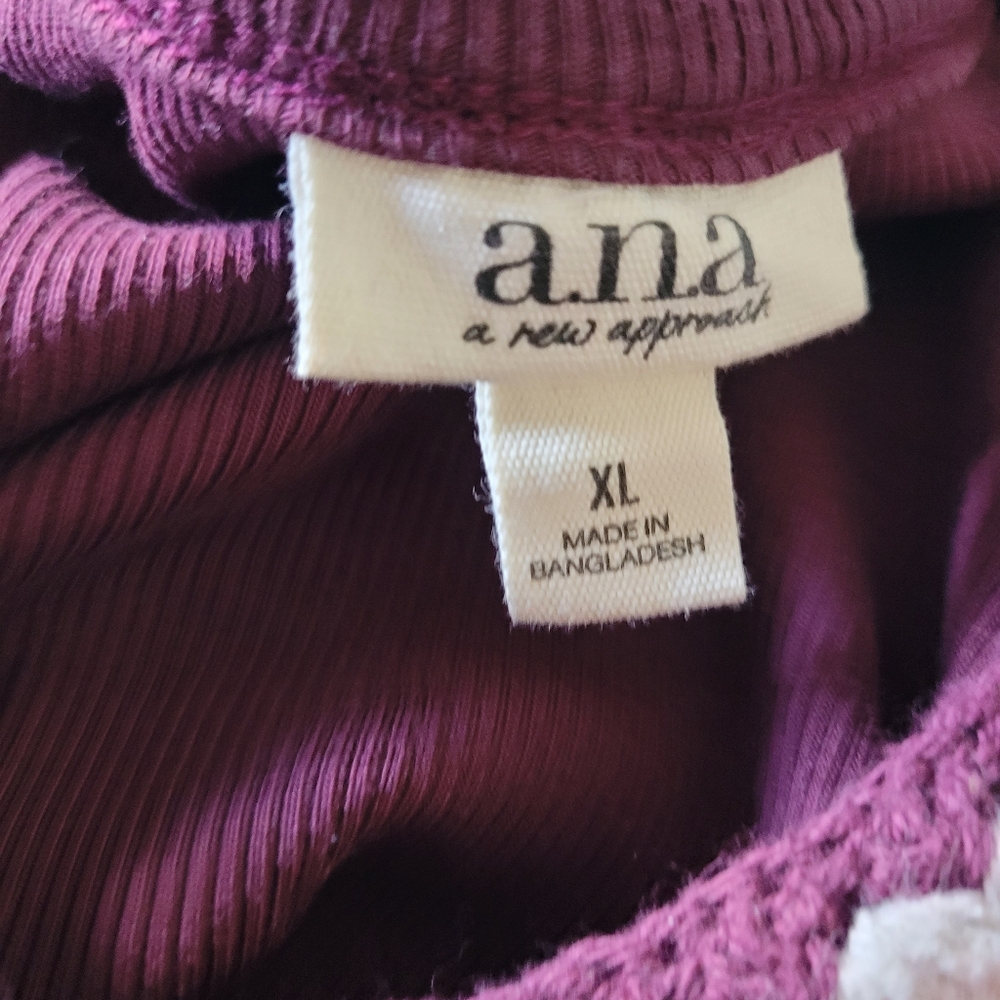 A.N.A. Crocheted Edge Ribbed Tank Top - Picture 5 of 8